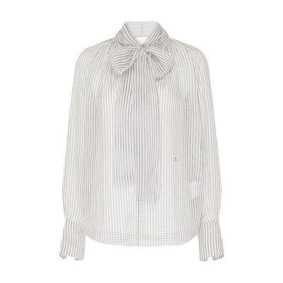 givenchy silk top|Polka dots top in silk with lavallière .